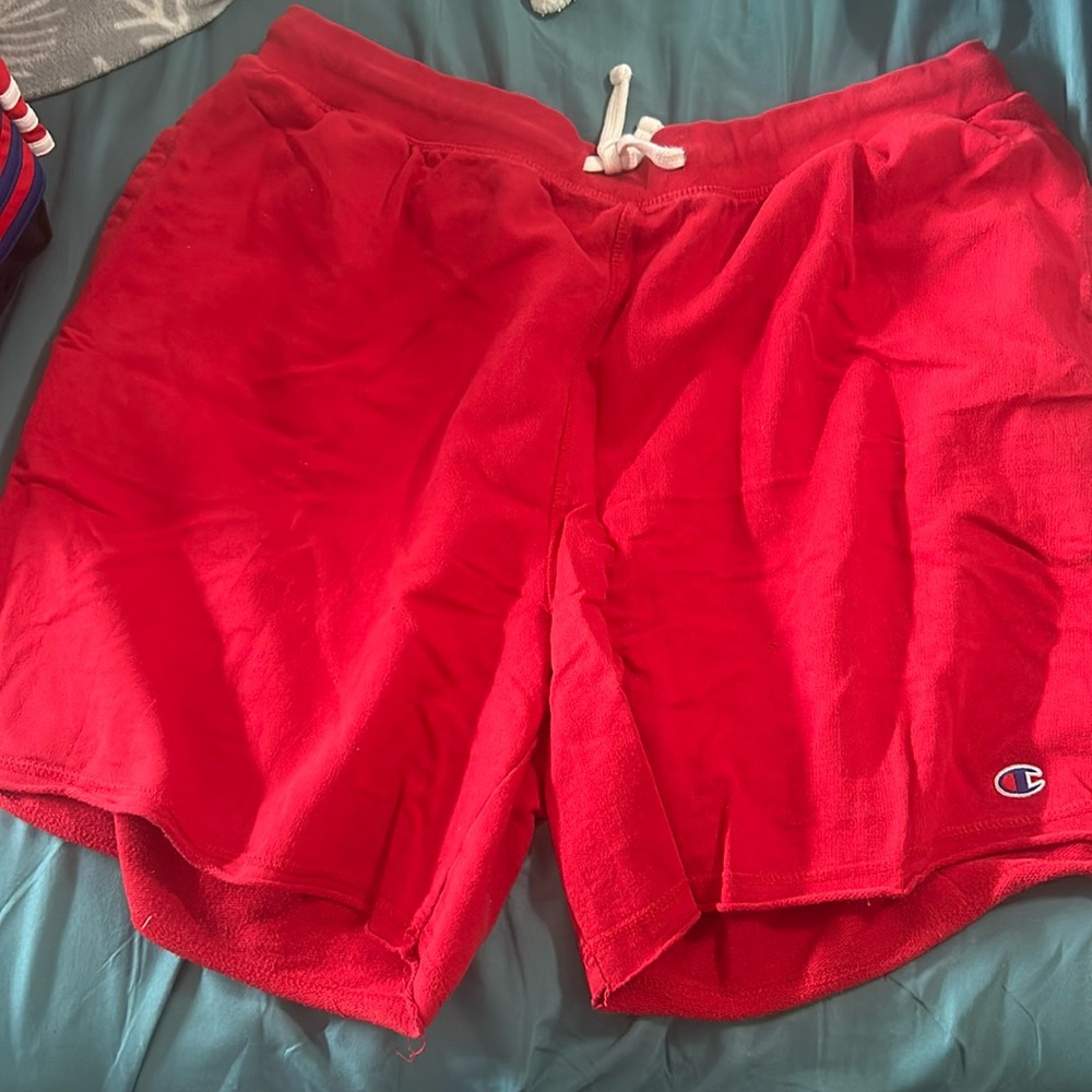 Red champion shorts